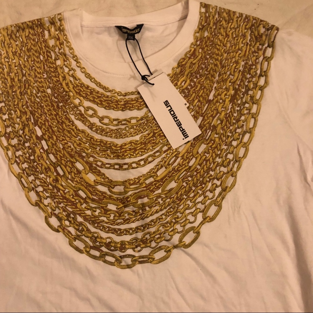 Imperious t shirt size 2x with gold chain design